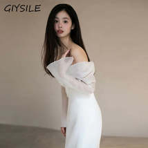 GIYSILE One Shoulder Satin Light Wedding Dress with Simple and Slim Fit ... - $475.00