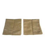 Set Of 2 Gold Satin Feel Formal Napkins Leaf Design Cloth 18.5 Hollywood... - $12.19