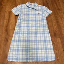 Vineyard Vines Girls Blue White Plaid Shirt Dress Lightweight Dry Fit Si... - $31.68