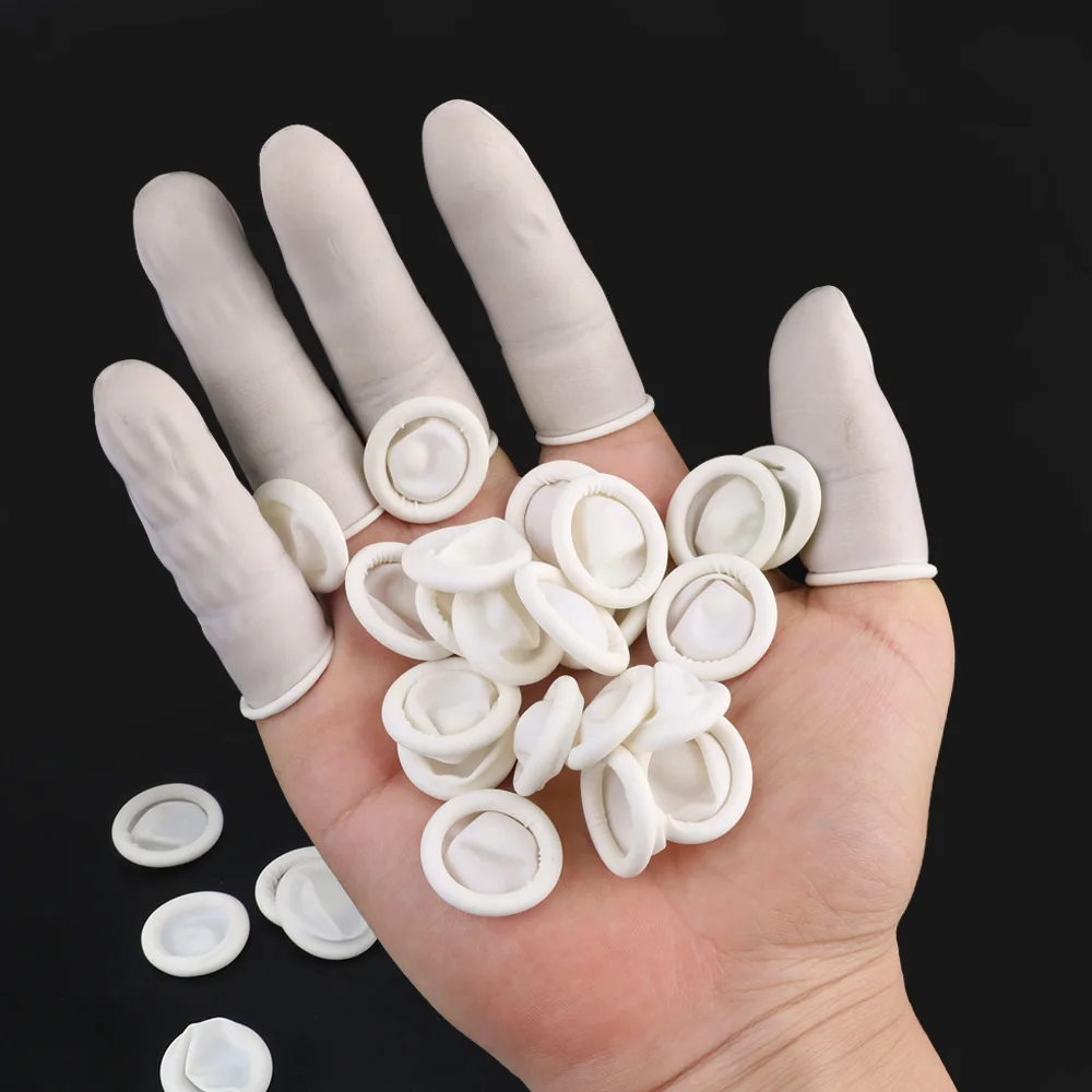 Nger cots white disposable fingertip gloves about 260 700 piece nature latex protective thumb200