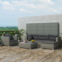 Outdoor Garden Patio Poly Rattan 6pcs Furniture Lounge Set With Cushions... - £491.08 GBP