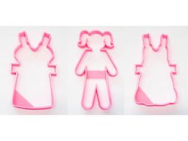Paper Doll With Tab Girl Dress Set of 3 Cookie Cutters USA PR1505 - £3.97 GBP