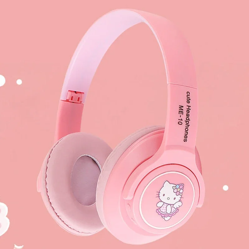 Kawaii Anime Cartoon Hello kitty Wireless Headphones Cute 3.5MM Wired Headphones - £13.36 GBP