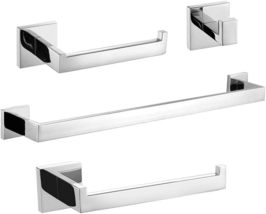 TURS Bathroom Accessories 4-Pieces Bathroom Hardware Set Polished Chrome Towel - $48.99