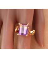 HUGE designer ring / Ametrine couture Cocktail Ring / Vintage gold sterl... - £147.88 GBP