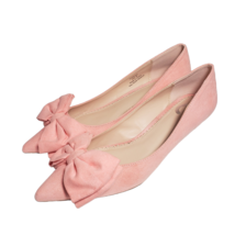 Journee Womens Orana Coral Pink Bow Closed Pointed Toe Low Heels Pumps S... - £59.33 GBP