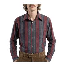 VTG 1970s Americana Stripe Button Down Shirt USA Made Western Mod Aesthe... - $34.60