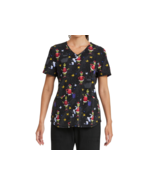 Scrubstar Women&#39;s Grinch Happiness Scrub Top, Black Size XL - $26.98