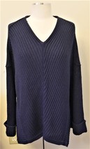Caslon Knitted High Low Sweater Sz- L Navy - £31.57 GBP