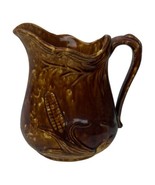 Antique Bennington Rockingham Brown Glaze Stoneware Ear Corn Pitcher Wat... - £36.68 GBP