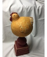 Wooden hen decoration figurine folk art large - $937.63 MXN
