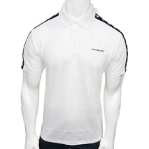 NWT CALVIN KLEIN MSRP $64.99 MEN&#39;S WHITE SHORT SLEEVE POLO RUGBY SHIRT S... - £22.56 GBP