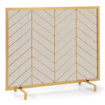 38 x 31 Inch Single Panel Fireplace Screen-Golden - Color: Golden - $104.96