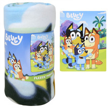 Bluey and Family 45&quot;x60&quot; Fleece Throw Blanket Multi-Color - £25.56 GBP