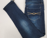 Womens Mudd Skinny Fit Blue Jeans Size 11 Distressed 30&quot;X26&quot; Zippered An... - $19.00