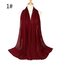 Crumple Bubble Chiffon Solid Crinkled Shawls Pleat Headband Hijab Muslim... - $9.80