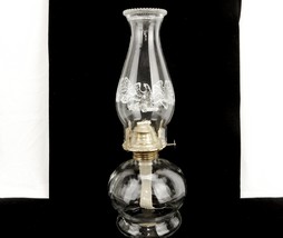 Glass Oil Lamp, Eagles on Chimney, New Wick, Lamplight Farms Burner, Vintage - $29.35
