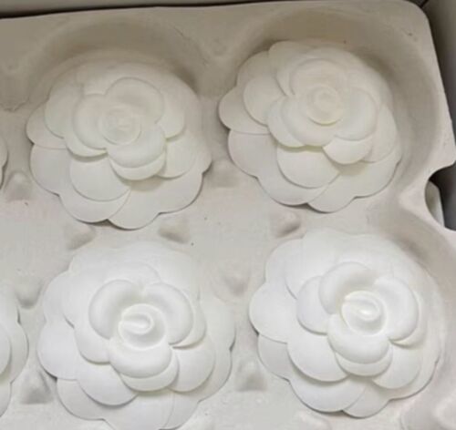 (1) CHANEL Classic 3D White Camellia Flower Brooch Sticker Gift Packaging New - $8.79