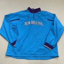 ADIDAS New Orleans Hornets Windbreaker Warmup Jacket SZ XL Blue Teal - £27.02 GBP