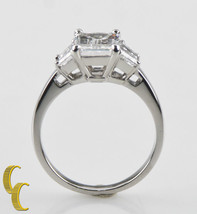 2.10 Carato Smeraldo Taglio Diamante 3-Stone Platino Anello Con GIA Cert 5.25 - $15,998.99