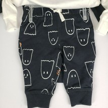 Carters Girls 3 Piece 1st Halloween Set 3M Bodysuits Pants Black Orange Ghosts - £14.80 GBP