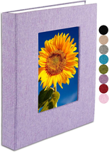 Photo Album 8X10 – 64 Photos for 8X10 Photo Album, Clear Pages, Linen Cover with - £16.55 GBP