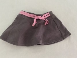 American Girl Doll Circle True Spirit Skirt, Gray with Attached Pink Belt - $6.18