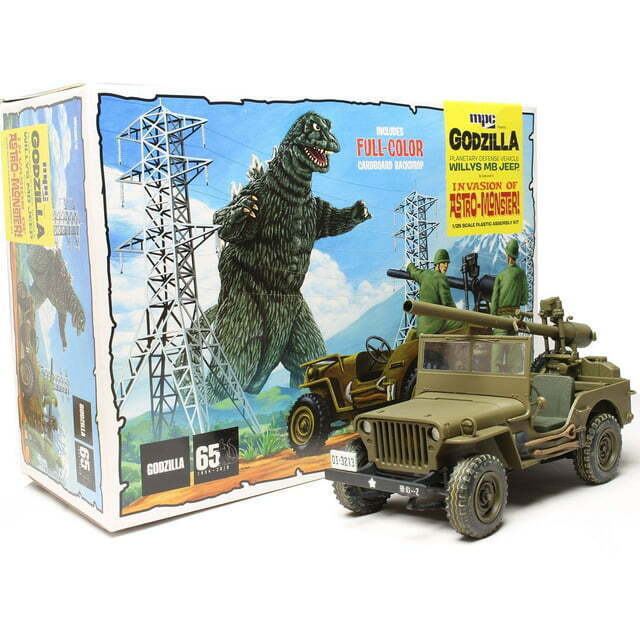 MPC Godzilla Willys MB Jeep 1:25 SCALE 2n1 MODEL KIT sealed 882 65th Anniversary - £21.18 GBP