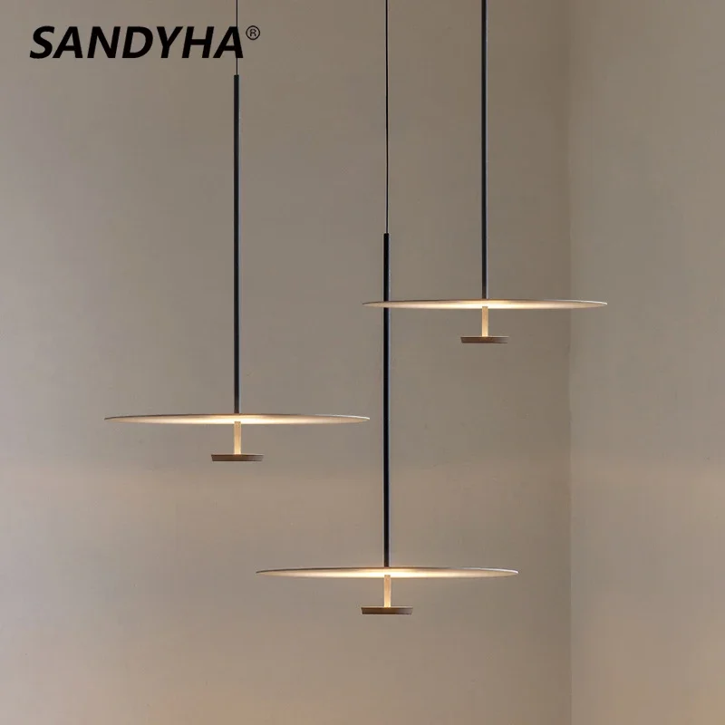 Nordic Minimalist Disc Ring Chandeliers Led Pendant Lamp for Bedroom Kit... - $71.87+