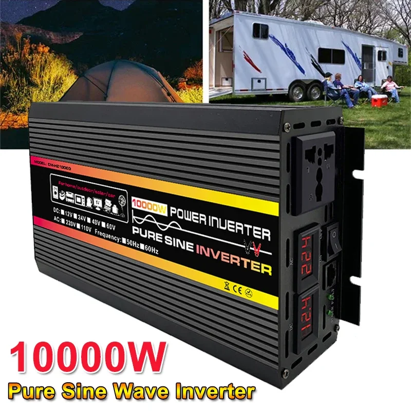 10000W Peak Power Home/Car Inverter DC 12V/24V/48V/60V To 110V/220V Portable - £131.36 GBP+
