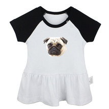 Pug Dog Animal Cute Newborn Baby Girls Dress Toddler Infant 100% Cotton Clothes - £10.44 GBP
