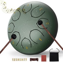 Steel Tongue Drum, 6 Inches 8 Notes Rain Drums For Outside, Green, 6 Inches - $39.99