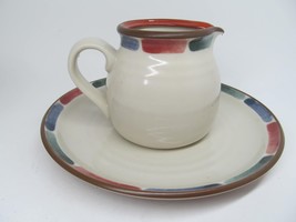 Noritake Stoneware Warm Sands 8 1/4&quot; Salad Plate And Creamer In Unused C... - £22.26 GBP