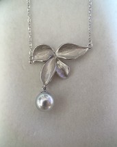 Original Japanese-Finished 7.6mm Natural Silver-Grey Madama Akoya Pearl ... - £95.14 GBP