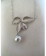 Original Japanese-Finished 7.6mm Natural Silver-Grey Madama Akoya Pearl Necklace - $127.00