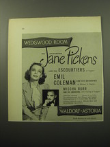 1950 The Waldorf-Astoria Hotel Ad - Jane Pickens - Wedgwood Room - £14.65 GBP