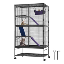 VEVOR 64.6" Rolling Metal Ferret Cage, Large 4-Tier Critter with Ramps &amp;... - $186.99
