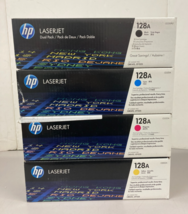 HP 128A Genuine LaserJet Toner Cartridge Set (CE320A–323A) CMYK | Factor... - $154.95
