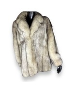 Vintage Genuine Blue Fox Fur Coat Jacket Women’s Medium Satin Lined Finland - $395.99