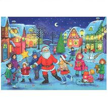 Skating with Santa Claus Ice Skating Children German Christmas Advent Ca... - $14.98