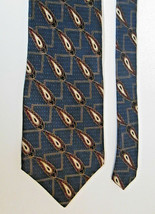 Men&#39;s Bill Blass Black Label Navy Blue Tie Abstract Geometric 100% Silk - $15.00