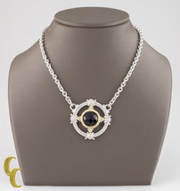 Judith Ripka 18k Oro Giallo &amp; Argento Sterling Taglio Cushion Quarzo Collana - £393.95 GBP