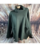 RAYA Womens Size Large Green Cowl Neck Oversized Boxy Long Sweater Top P... - £18.62 GBP