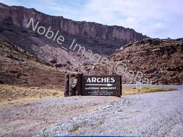1970 Arches National Monument Highway Road Sign Utah Kodachrome 35mm Slide - £4.35 GBP