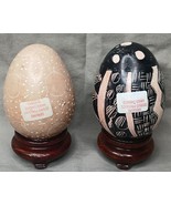 2 Besmo handcrafted Kenya Carved Soapstone eggs - $27.09 CAD