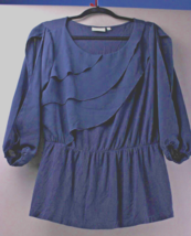 Anthropology Deletta Black Blouse slit sleeves Size small  1243 - $16.22