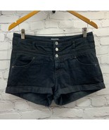 Xhilaration Hot Pants Short Shorts Black Denim Button Fly Womens Sz 12 C... - £10.74 GBP