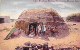 Native American Indian Dwelling Maricopa Reservation Phoenix Arizona postcard - £6.29 GBP