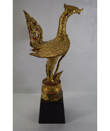 Suppanahong Swan Bird Statue Thai Bronze 22&quot; x 9&quot; x 8&quot; - £311.91 GBP