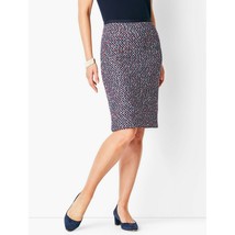 NWT Womens Petite Size 10P Talbots Red White Blue Knee-Length Tweed Pencil Skirt - £25.76 GBP